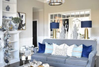Christmas Home Tour Living Room With Blue White And