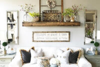 Comfy Farmhouse Living Room Designs To Steal Shelf Over Couch Wohnzimmerdekoration
