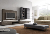 Contemporary Tv Wall Unit For Living Room With Bookcase