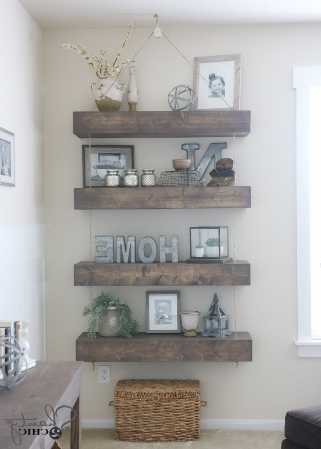 Diy Floating Shelves With Rope And Pulley Free Plans