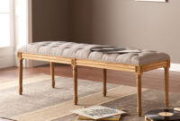 Dove Gray Olivia Tufted Bench Upholstered Bench