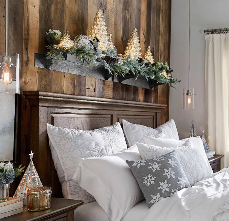 Elegant Interior Theme Christmas Bedroom Decorating