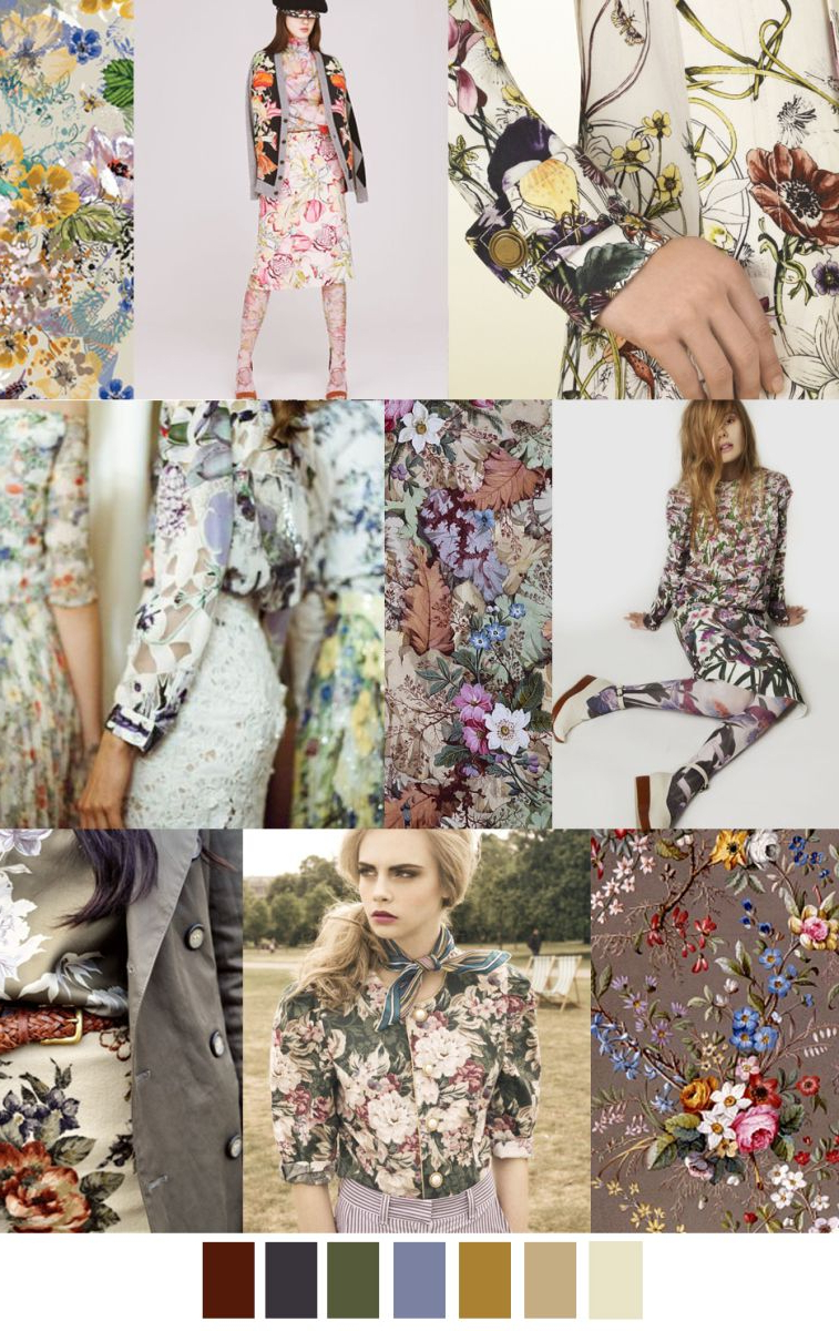 English Garden Fashion Mood Board Trend Color With