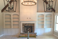 Example Of Built Ins With Shiplap Above And Wood Beams
