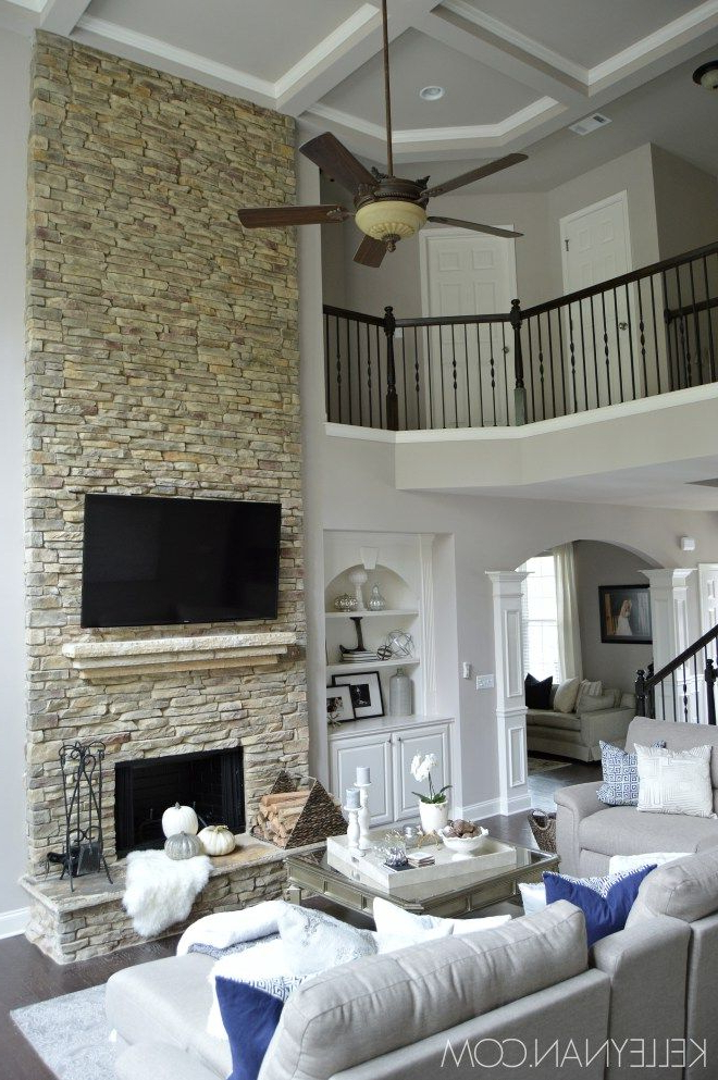 Fall Home Tour Stacked Stone Fireplaces Living Room