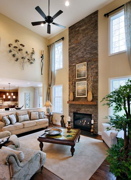 Fireplace Stones Family Room Design Home Decor Home