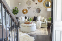 Gallery Wall Of Mirrors Above Living Room Sofa Decked And