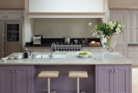 Glamorous Grey And Purple Kitchen With Island Purple