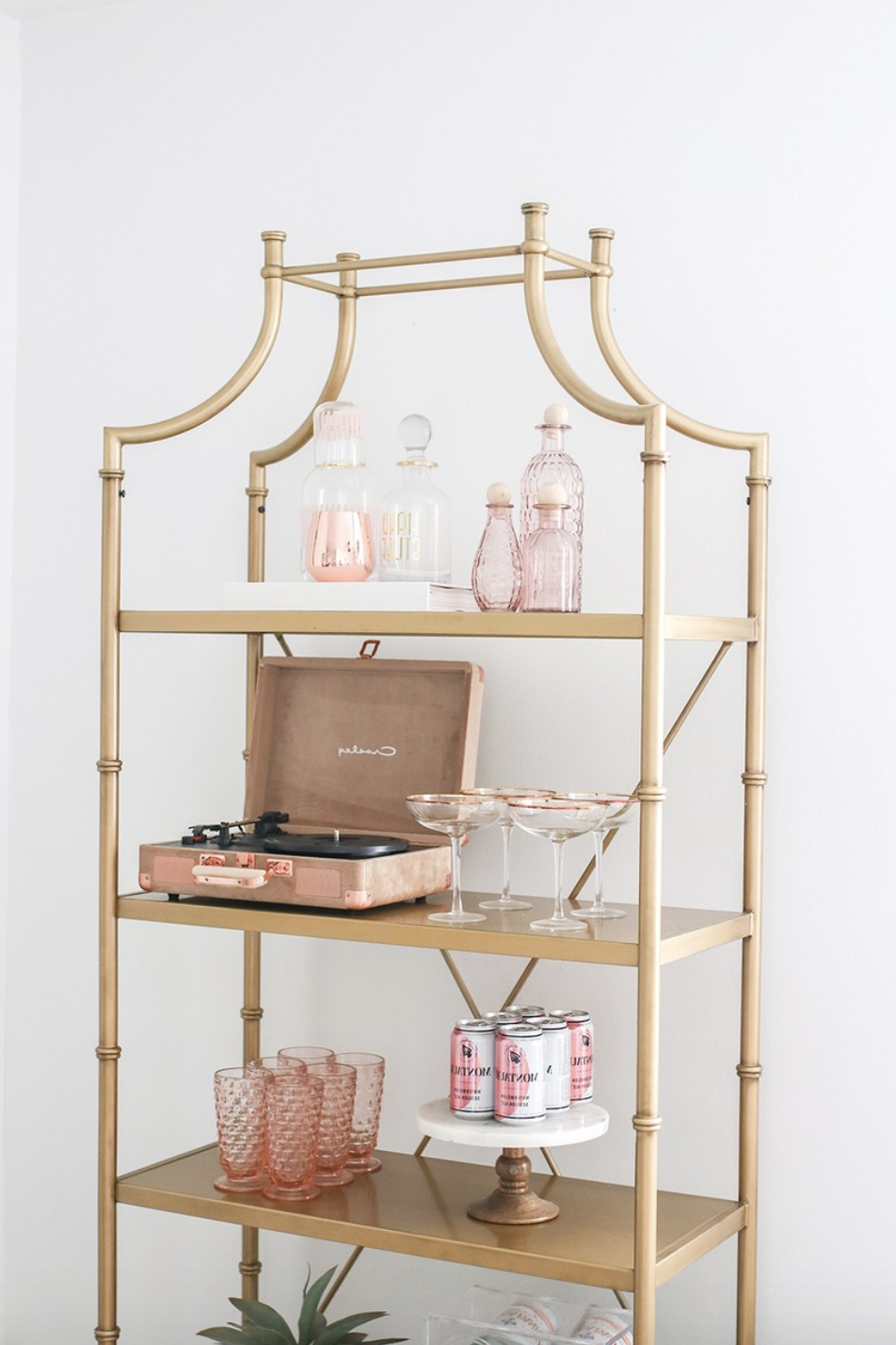 Gold Bookshelf Decor For The Bedroom And Living Room Gold
