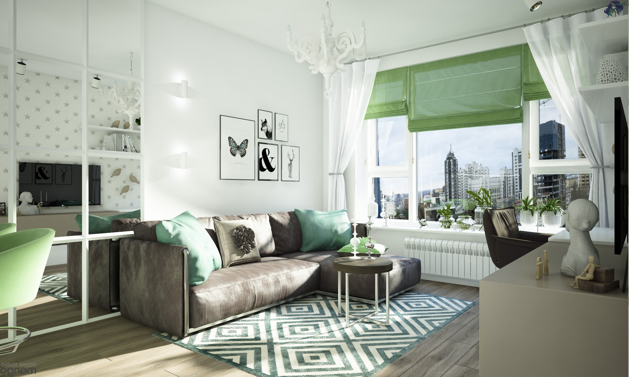 Gorgeous Studio Apartment Design Decorated With Beautiful