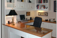 Home Office In U Shape With Desk Home Office Cabinets