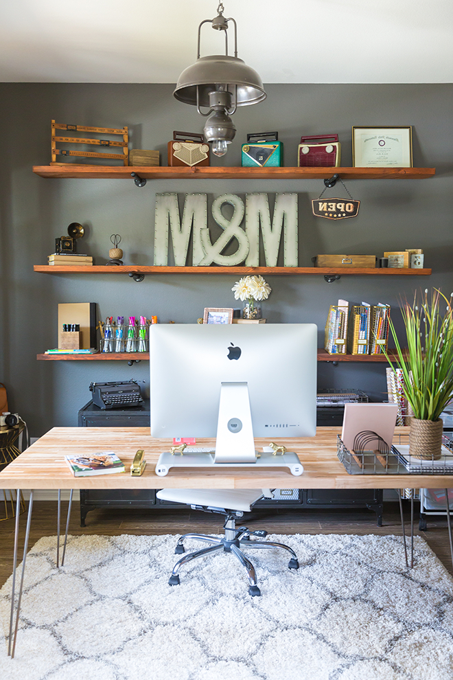 How To Build Industrial Wood Shelves Home Office Decor