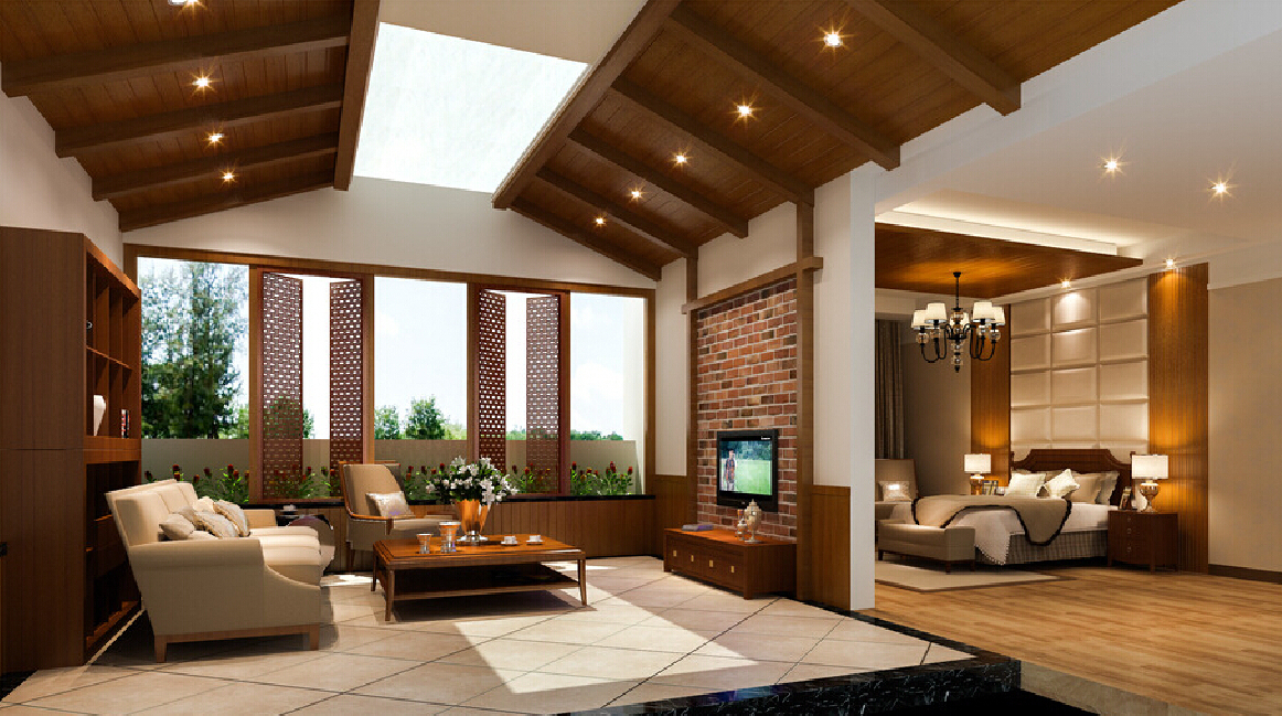 Interior Design Living Room Bedroom Modern American Style