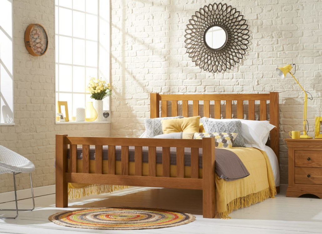 Kingsbury Oak Wooden Bed Frame Bedroom Furniture Uk