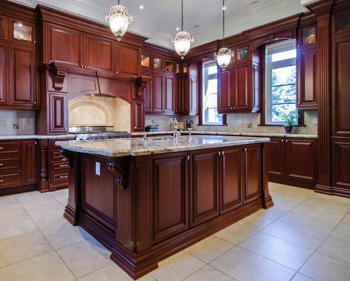 Kitchen Kitchen Design With Carved Wood Corbels