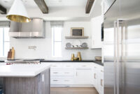 Kitchen White Kitchen Reclaimed Wood Beams Built In