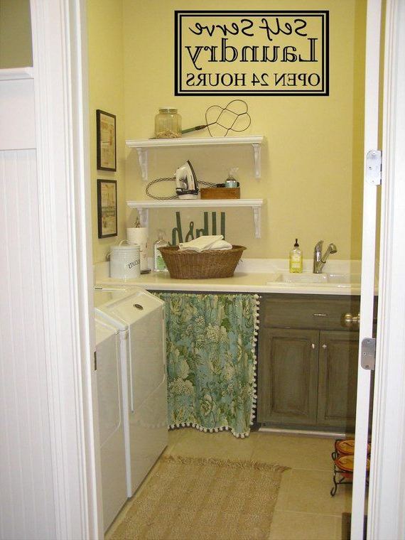 Laundry Room Wall Decal Self Serve Laundry Open 24 Hours
