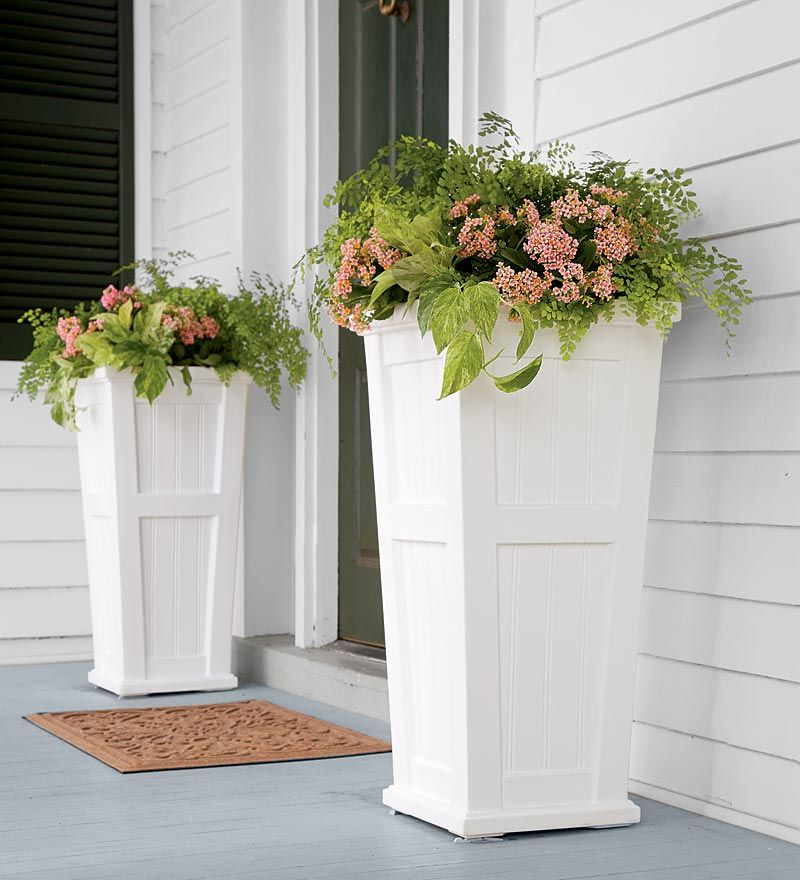 Lexington Tall Self Watering Planter Either Side Of The