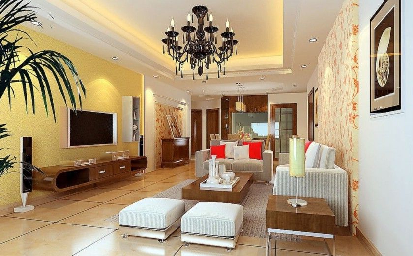 Living Room Interior Decorating Design With Charming Soft