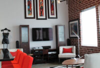 Loft Modern Eliving Room Exposed Brick Wall Black White