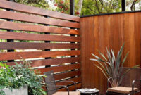 Los Angeles Horizontal Privacy Fence Patio Midcentury With
