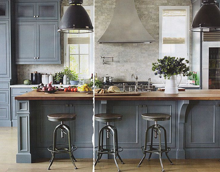Love The Grey Cabinets And Butcherblock Painted Kitchen