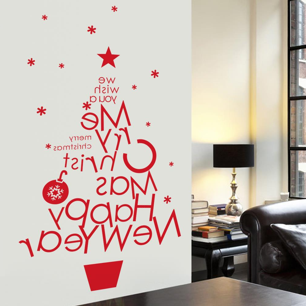 Merry Christmas Decoration Wall Stickers Tree Wall Tattoos