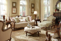 Michael Amini Lavelle Melange Luxury Wood Trim Sofa Set