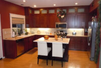 Mid Century Home Kitchen Design Ideas With Cherry Oak U