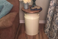 Milk Can End Table Wood End Table Cream Milk Can End Table