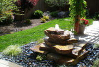 Minimalist Koi Fish Pond Design In Garden With Fountain