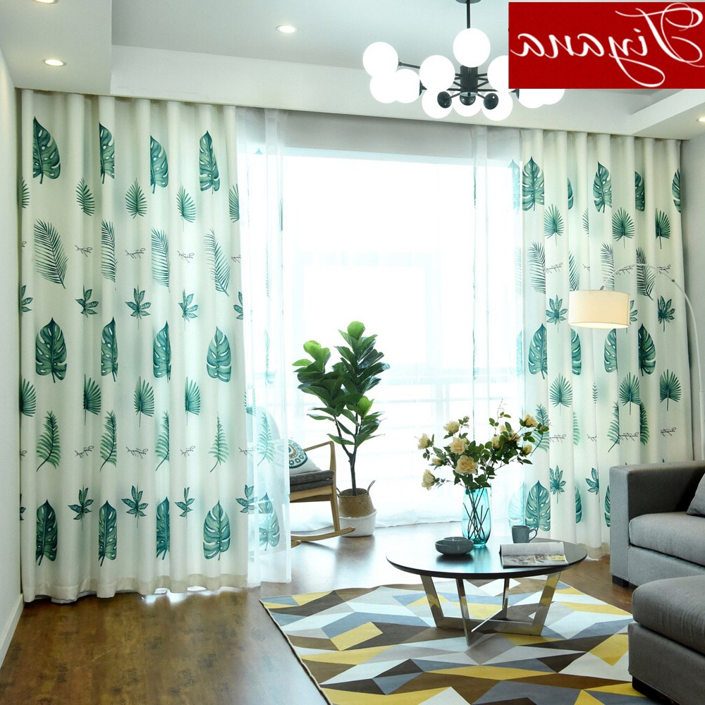 Modern Leaves Designer Curtain Tulle Window Bedroom Sheer