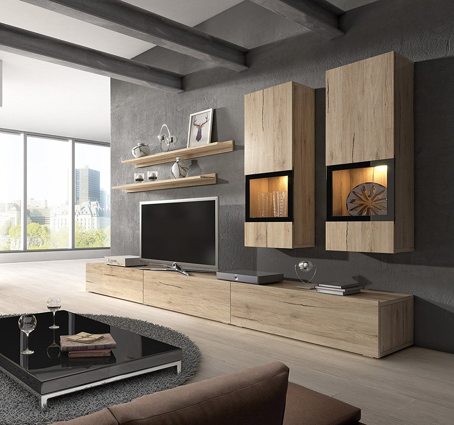 Modern Living Room Design Ideas With Baros Sonoma Oak Wall