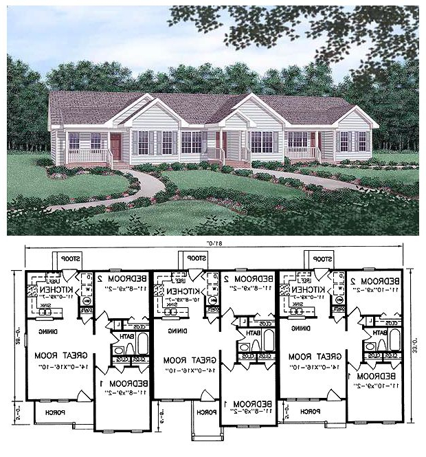 Multi Family Plan 45364 With 6 Bed 3 Bath With Images