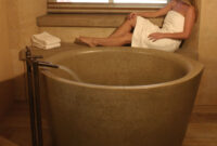 Ofuro Japanese Style Soaking Tub A Concrete Bath Tub Is A