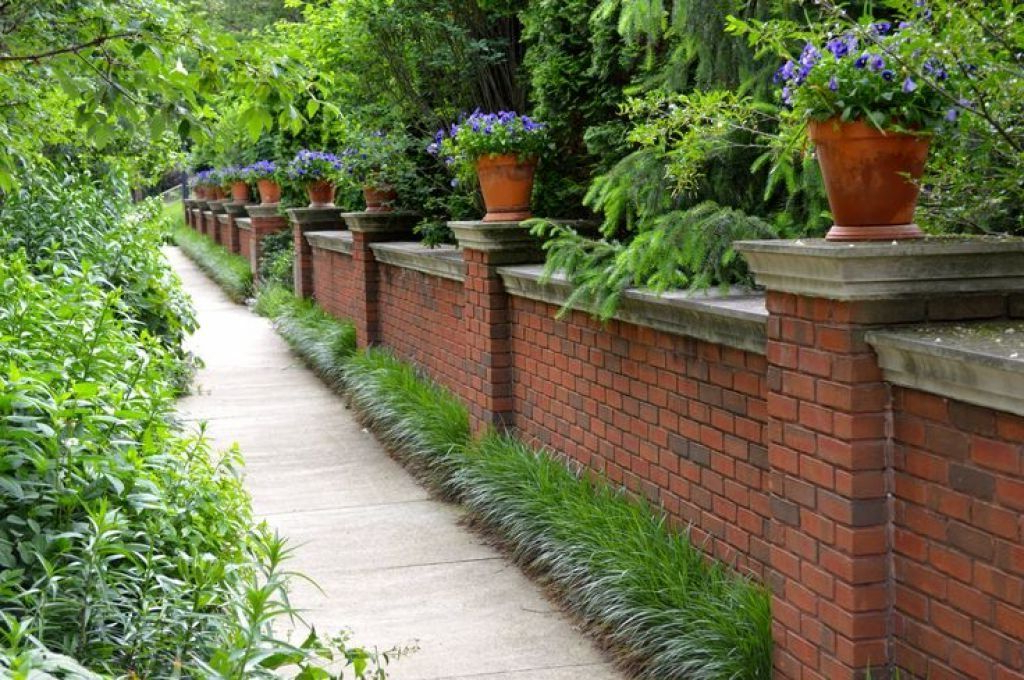 Outdoor Brick Fences Providing Privacy