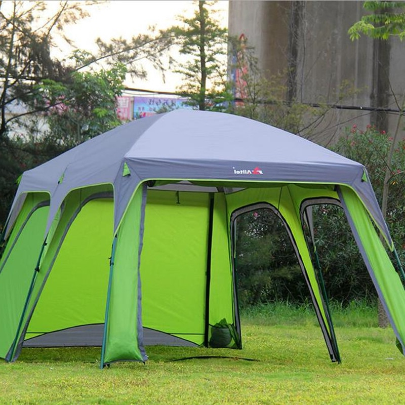 Outdoor Camping Tent 5 8 Persons Large Camp Sun Tents Camping Family Beach Travel Tent Two Room