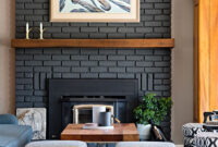 Painted Brick Fireplace With Wood Mantle The Focal Point