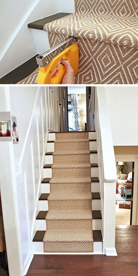 Painted Stairs And Adding Runners Diy Stairs Stair Makeover Staircase Makeover