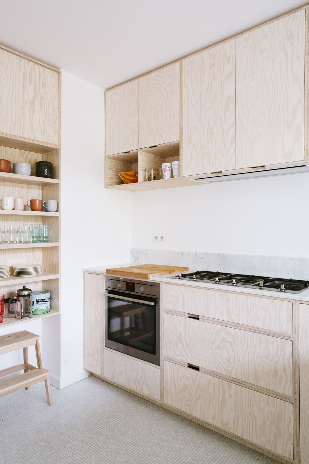 Pale Wood Scandinavian Inspired Modern Minimalist Kitchen
