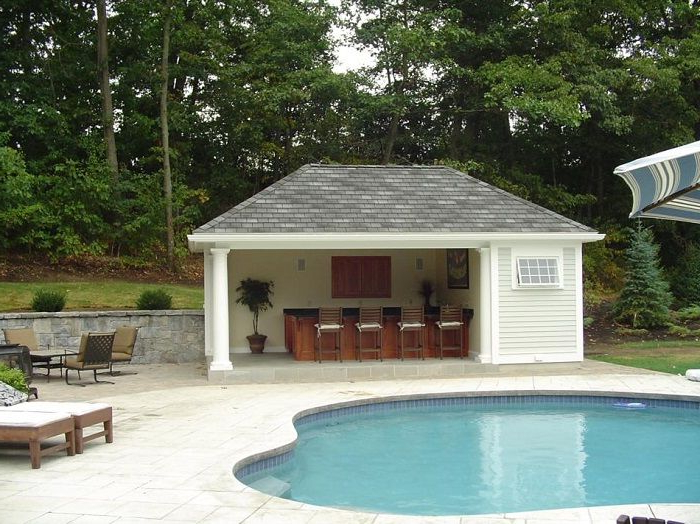 Pool House With Outdoor Patio Small Pool Houses Pool