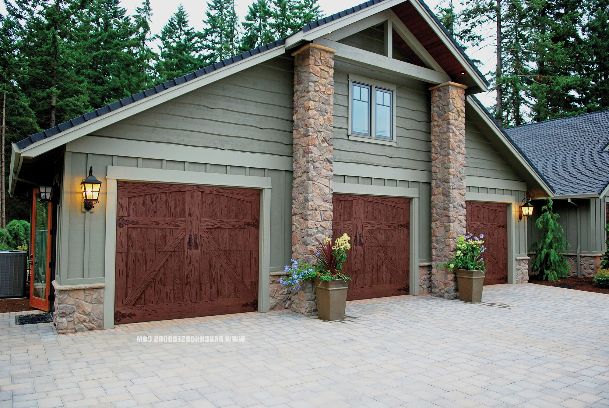 Ranch House Doors Elements Collection Faux Wood Garage