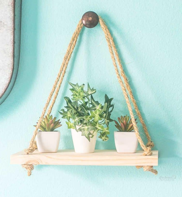 Rope Hanging Shelf For Succulents Domestically Speaking