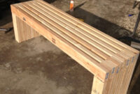 Simple Idea Of Long Diy Patio Bench Concept Made Of Wooden