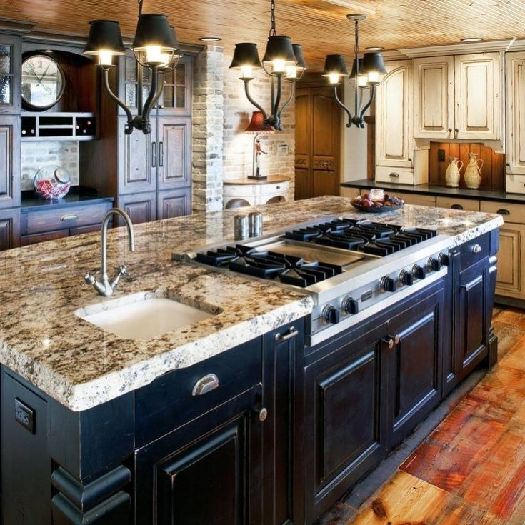 Simple Kitchen Island With Sink And Stove Top Kitchen