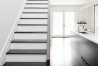 Sleek Black White Contemporary Kitchen Stairway Black