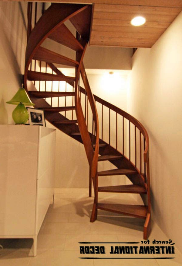 Spiral Staircase To The Second Floor Or Attic In A Private