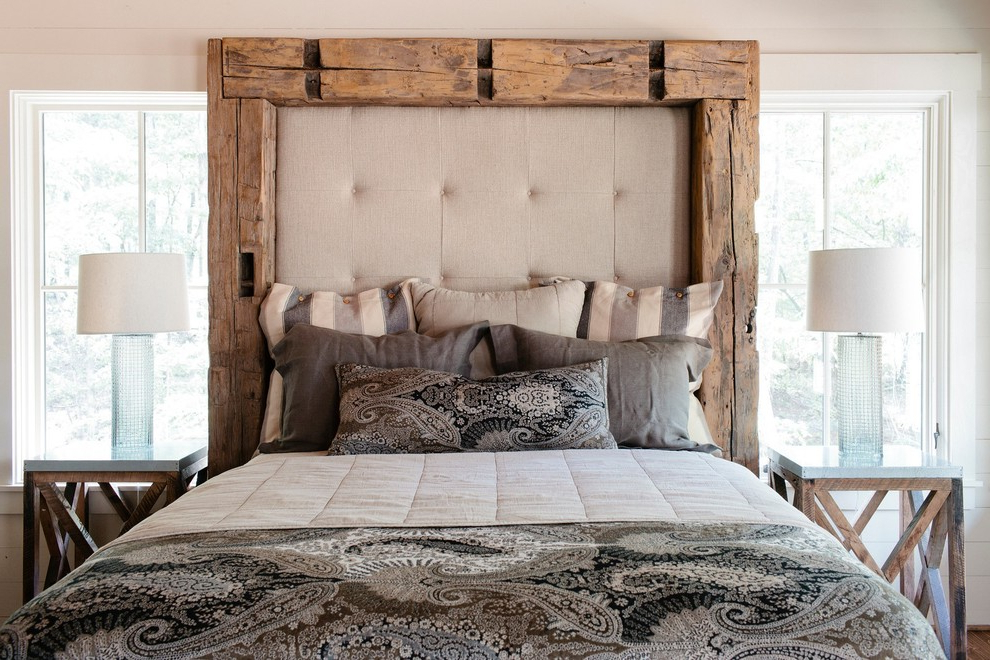 Sumptuous Padded Headboard In Bedroom Rustic With Homemade