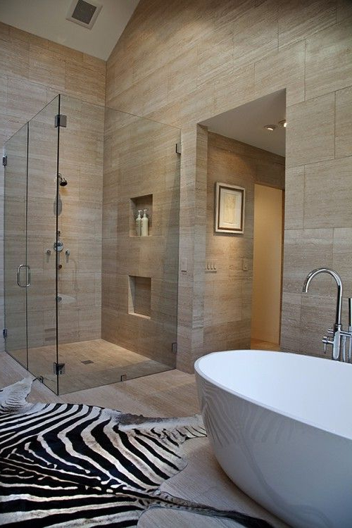 Tall Ceilings Modern Bathshower Lose The Dead Zebra Luxury Bathroom House Bathroom