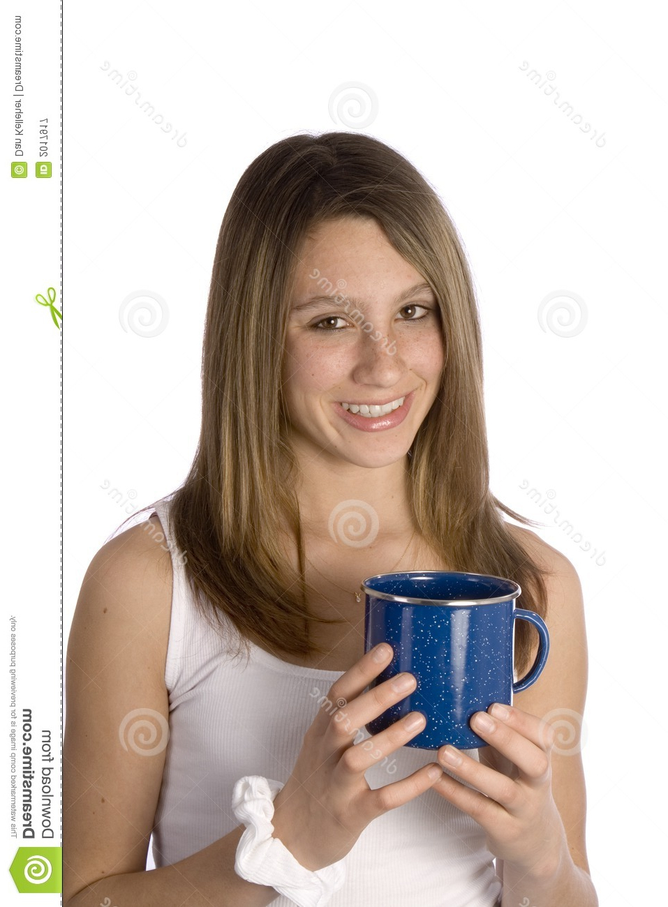 Teen Girl Smiling With Coffee Mug Stock Image Image 2017917